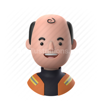 man, male, people, person, bald, balding, worker, turtleneck