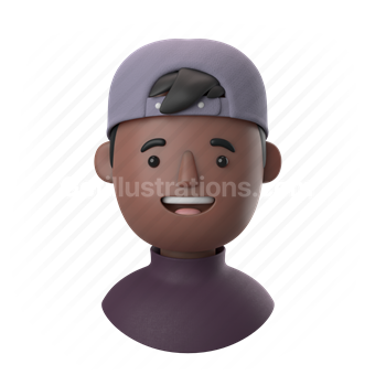 man, male, people, person, dark, african, cap, child