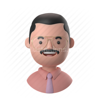 man, male, people, person, glasses, middle aged, tie, shirt, moustache, mustache