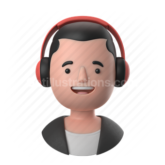 man, male, people, person, headset, headphone, cardigan