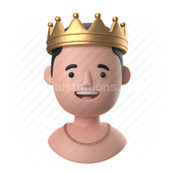 man, male, people, person, king, crown, shirtless