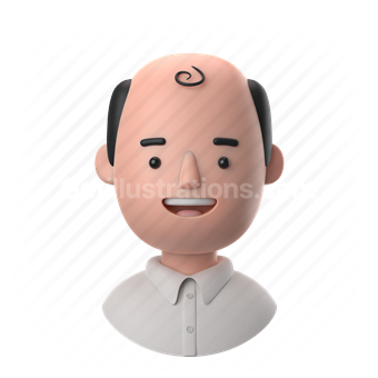 man, male, people, person, shirt, bald, balding