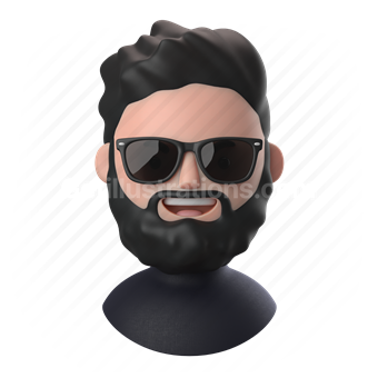 man, male, people, person, turtleneck, sunglasses, beard, wavy hair