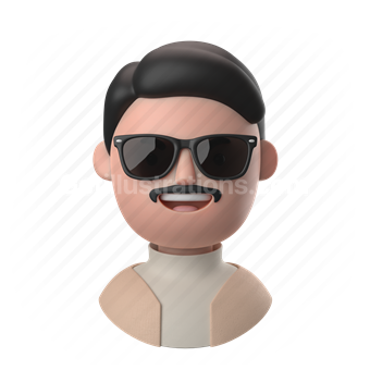 man, male, people, person, turtleneck, sweater, sunglasses, glasses, moustache, mustache