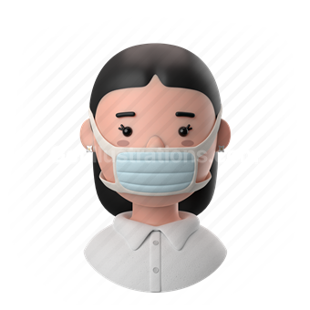 woman, female, person, face mask, mask, earrings, shirt