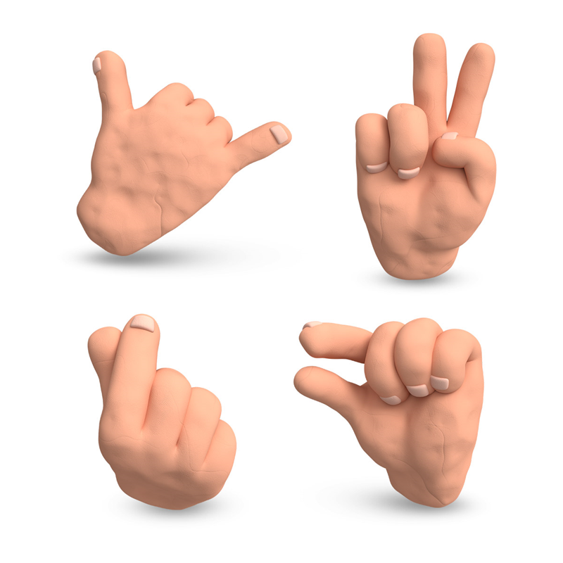 Clay 3D Hand Gesture Icons