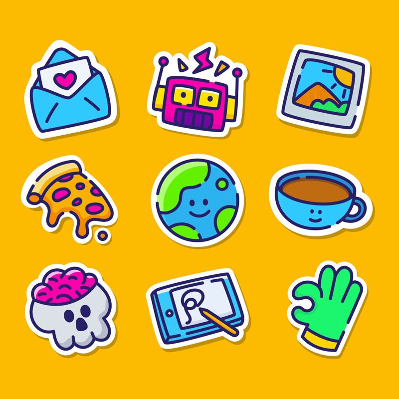 Happy Stickers illustration pack thumbnail